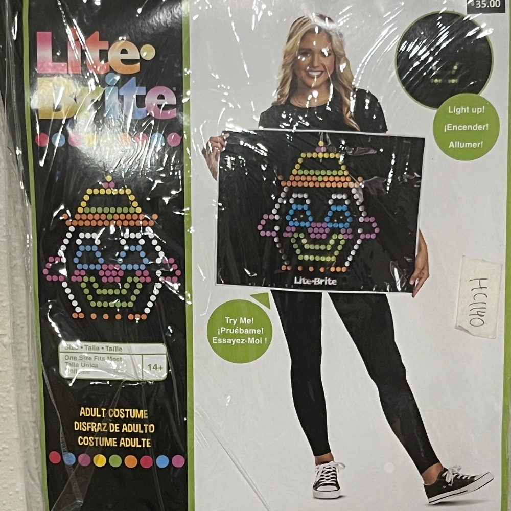 ✨ Lite-Brite Glow Costume – Colorful Retro Light-Up Party Outfit